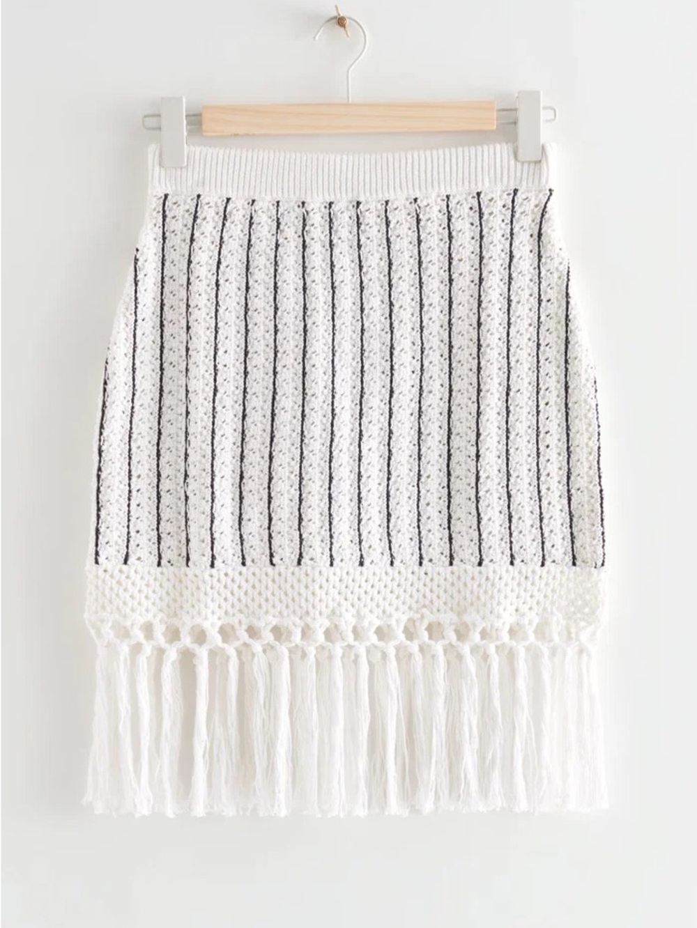 NWT & Other Stories fringed crochet mini skirt XS